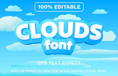 editable text effect clouds font flash sale vector image