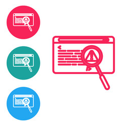 red line system bug concept icon isolated on white vector image