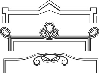retro line frames - decorative borders with curls vector image