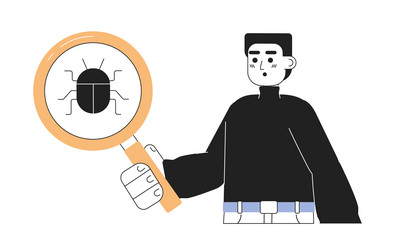 scanning system for viruses line concept spot vector