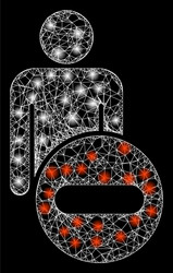 bright web net remove man figure with lightspots vector image