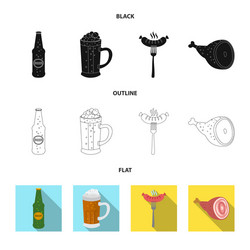 Isolated object of pub and bar logo set vector