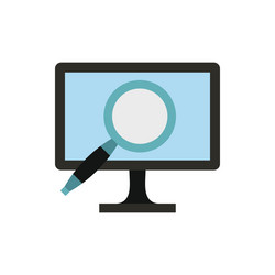 finding information on computer icon flat style vector image