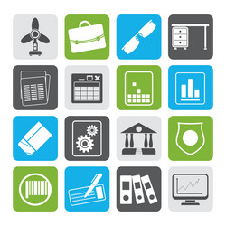 Flat business and office icons vector