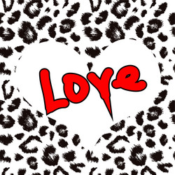 heart with leopard print texture pattern vector