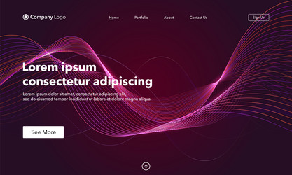 landing page abstract background website template vector image