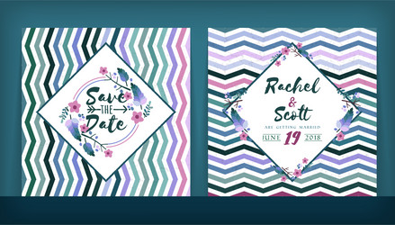 Save the date wedding invitation double-sided vector