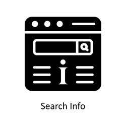 Search info solid icon design vector