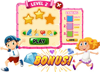 a game background template with elements vector image