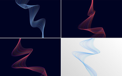 collection of geometric minimal lines pattern set vector image