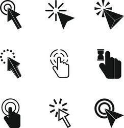 Pointer icons set simple style vector