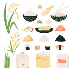 Rice product realistic composition Royalty Free Vector Image