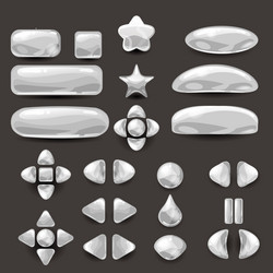 set game ui complete white menu of graphical user vector image