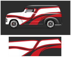 Vintage American Flag Car Wrap Vector Image