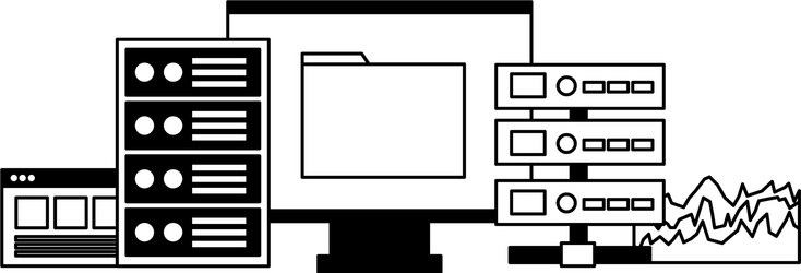 computer file database cpu report vector image