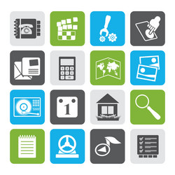 Flat mobile phone and computer icon vector