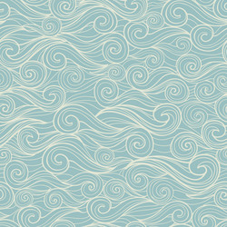 Sea waves seamless pattern Royalty Free Vector Image