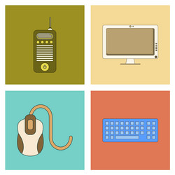 assembly flat icon computer keyboard mouse monitor vector image