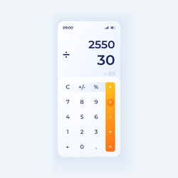 Calculator app smartphone interface template vector