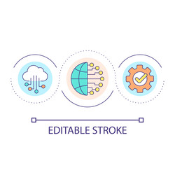 Digital data storages loop concept icon vector