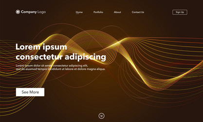 landing page abstract background website template vector image