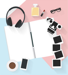 notebook paper with photo frame vector image