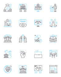 task completion linear icons set finish vector image