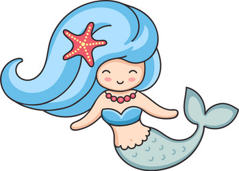 Cute Mermaid with Starfish Vector Image