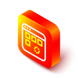 isometric line loading a data window vector image