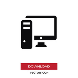 pc computer icon in modern style for web site vector image
