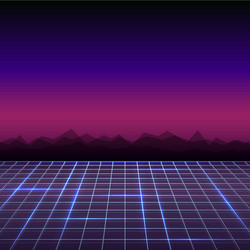 Retro futuristic background 80s style Royalty Free Vector