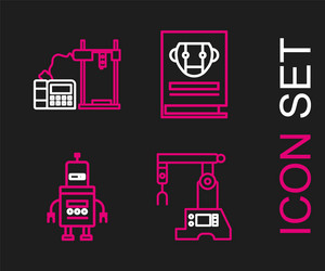 set line assembly robot user manual and 3d vector image