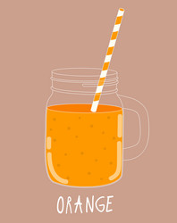 fresh orange smoothie healthy food vector