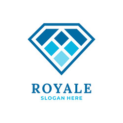 Royal diamond elegant logo Royalty Free Vector Image