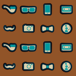 seamless background with different hipster objects vector image