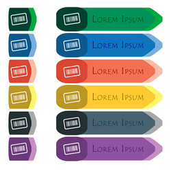 Barcode icon sign set of colorful bright long vector