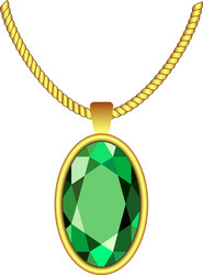 Emerald necklace icon realistic style vector