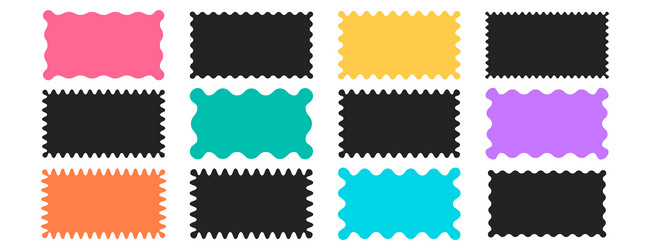 Jagged Rectangular Frames & Borders vector image