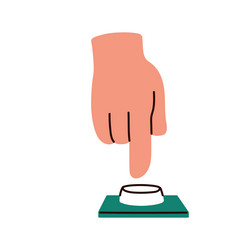 pushing pressing down control button with index vector image