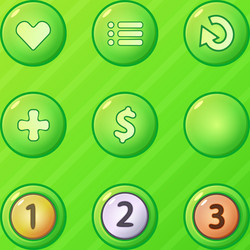 set of bright green game ui elements - menu vector image