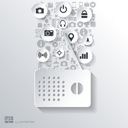 cloud computing background with web icons social vector image