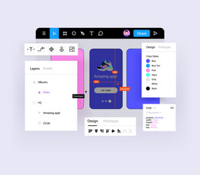 collaborative web application for interface vector image