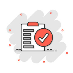 document checkbox icon in flat style test vector image