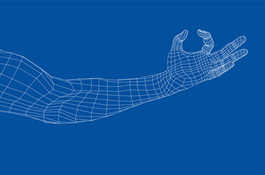 hand hold some tiny or thin object vector image