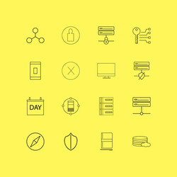 internet technologies linear icon set simple vector image
