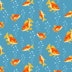 pattern with goldfish vector image