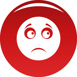 sad smile icon red vector