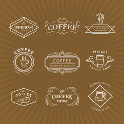Vintage Coffee Label Set Vector Image