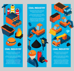 coal industry isometric banners vector