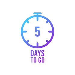 count timer icon emblem of 5 days left in flat vector image